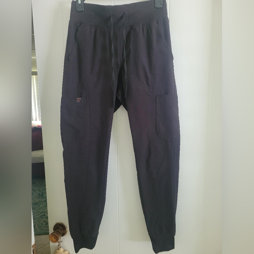 Black High-waist SCRUB Jogger Pants